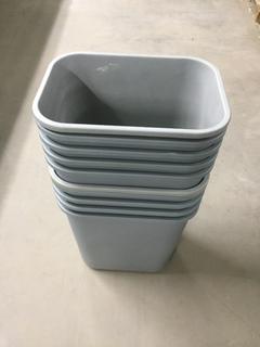(10) Rubber 10"x14"x15"H Indoor Garbage Cans.