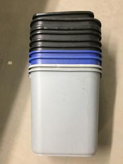 (10) Rubber 10"x14"x15"H Indoor Garbage Cans.