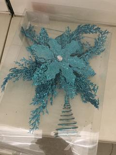 (6) Home  Accents 13" Tree Topper - Indoor Use Blue.