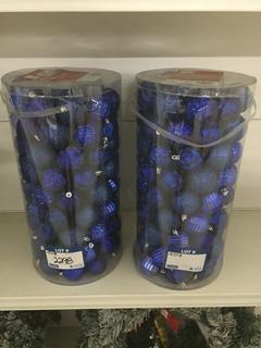(2) Home Accents 101 Piece Blue Shatter Resistant Ornaments.