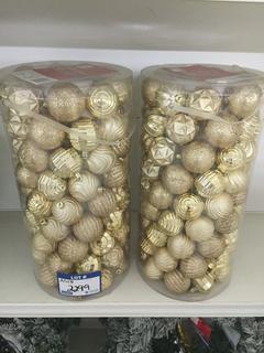 (2) Home Accents 101 Piece Gold Shatter Resistant Ornaments.