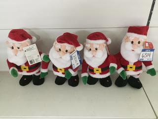 (4) Home Accents Indoor Animated Dancing Santa's.