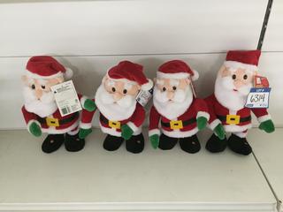 (4) Home Accents Indoor Animated Dancing Santa's.
