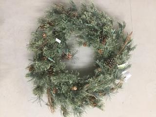 24" Lit Dakota Pine Wreath LED.