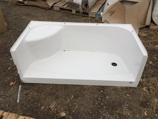 Maax Fiberglass Shower Base / Bathtub, Approximately 5' x 25". *Damaged*