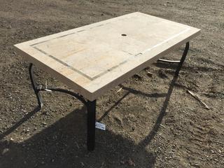 Outdoor Patio Table 40" x 78" (Slight Damage To Top).