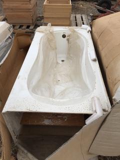 Maax Bathtub Fiberglass - White - Approximately 22" x 62" x 29". *Damaged*