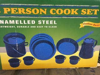 World Famous 4 Person Cooking Set Enameled Steel. 