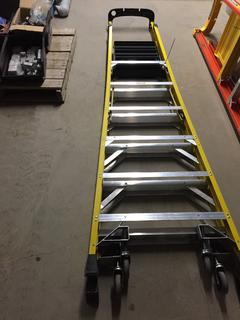 Werner Podium 9' Step Ladder, Fiberglass Frame, Aluminum Rungs.