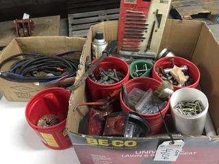 Quantity of Nails, Wire, Caulking Guns, Screws, Small Chains.