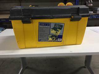 Plastic Tool Box, Hot Glue Gun, Assorted Tools, Dremmel, Etc.