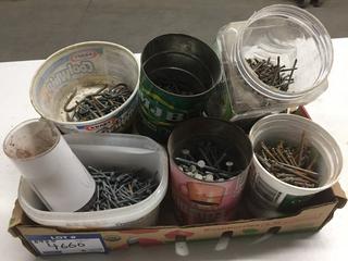 Quantity of Nails & Screws, Various Sizes.