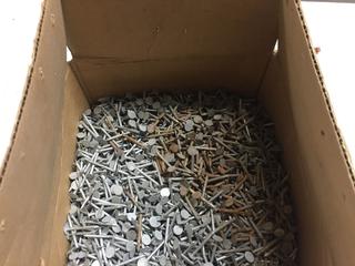 Quantity of 1 1/2" Roofing Nails, Barbed, Electro Galv.