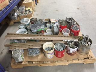 Quantity of Joist Hangers, Assorted Screws, Stainless 3/32 Cable, Nuts and Bolts, Rivets, Etc.