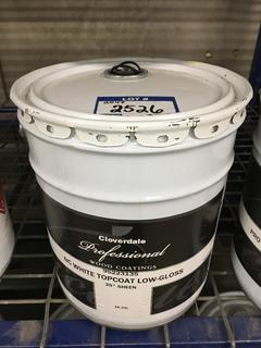 5 Gallon Pail Of Cloverdale Paint, NC White.