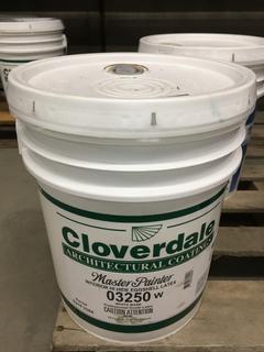 5 Gallon Pail Of Cloverdale Paint, Unknown Colour.