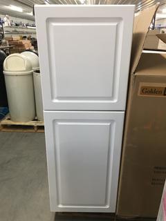 Pantry Top Cabinet in White, 18" x 24 1/2" x 50 1/2". Note: Damaged