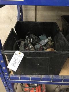 Bin of Capacitators, Truck Deck Pull down Motors, Johnson 1.5 HP Motor & Various Electrical.