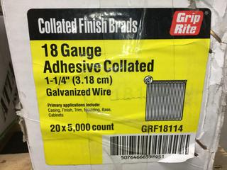 (1) Box of 20 - 18 Gauge Adhesive Collated 1 1/4" Galvanized Wire.