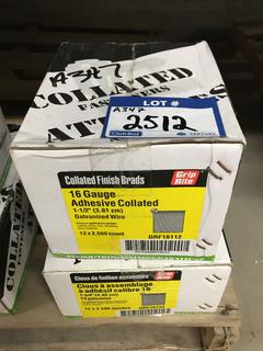 (2) Boxes of (12) 16 Gauge Adhesive 1 1/2" Galvanized Wire.