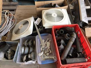 Pallet of Assorted Plumbing Parts, Sink Drains, Tap Handles.