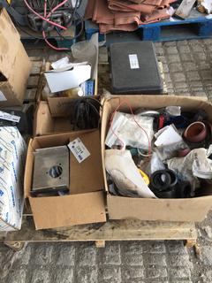 Pallet of Assorted Automotive Parts, Bottles of Combustion Leak Fluid & M40 Multi Gas Monitor/Calibration Kit.