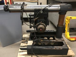 Craftsman Radial Arm Saw c/w Stand, Extra Blades & Manual.