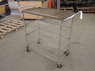 3ft X 19in X 39in Portable 3-Tier Cart w/ Custom Top Tray