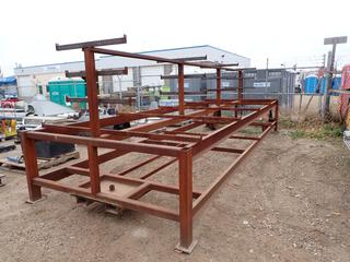 20ft6in X 89in X 3ft Portable Steel Storage Rack C/w (3) Cantilever Storage Racks, 38 In. (H) x 3 Ft. W, x 20 Ft. 6 In. (L), Steel Wheels. *Note: Buyer Responsible For Load Out*