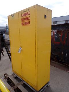43in X 18in X 66in Justrite Flammable Liquid Storage Cabinet w/ 2-Shelves And 45 Gallon Capacity. PN 4.619.076