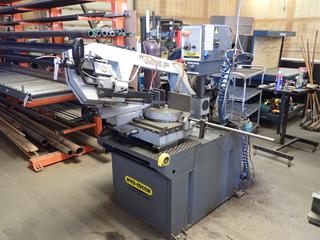 2008 Hyd-Mech Model DM 10-2 240V 3-Phase Horizontal Band Saw w/ 10.3A Load, 2.5-1-2HP And Swivel. SN WXA0409552. *Note: Buyer Responsible For Load Out*