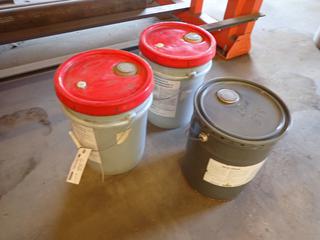 (2) 5 Gallon Pails of Hydraulic Oil, (1) 5 Gallon Pail of Quik Kleen Brake Cleaner