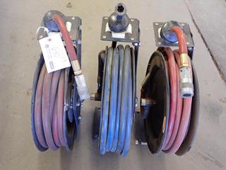 (3) Retractable Hose and Reels, 25 Ft. Hose