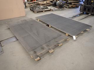 Qty of Expanded Metal Different Sizes, (3) 4 Ft. x 8 Ft. 1/2 -13 F, Size 3/4 In. - 9 F,  (2) 4 Ft. x 8 Ft, (1) 4 Ft. x 6 Ft., *Buyer Responsible For Load Out*