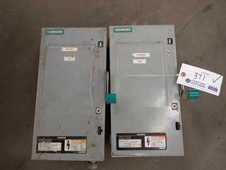 (2) Siemens 3-Phase, 30 A, Industrial Duty Disconnect Switches
