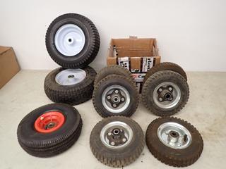 Qty of Rubber Wheels and Rims, Assorted Brands and Sizes