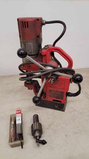 Milwaukee Portable Heavy Duty Mag Drill C/w Accessories. SN 373A606450079