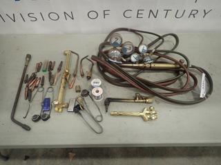 Qty of Cutting Torches, Acetylene Hose, Regulator, Solder Wire, Spark Igniters and Union Carbine Welding Regulators (S-3-2)