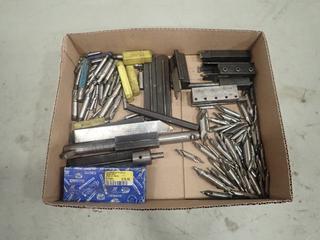 Qty of Assorted End Mills, Center Drills, Tool Holders and Parting Blades (E2)