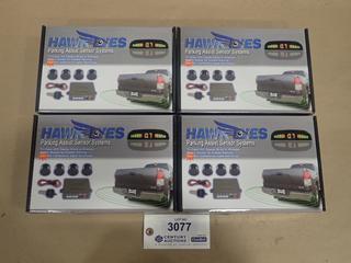 (4) Unused Hawk Eyes 4 Sensor Parking Assist Systems, Model PS-02B (C-1)