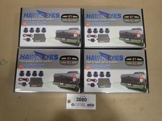 (4) Unused Hawk Eyes 4 Sensor Parking Assist Systems, Model PS-02B (C-1)