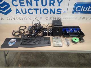 Qty of Assorted Computer Speakers, Keyboards, Cables, Tools and More (F-1)