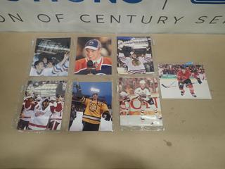 Qty of 8 In. x 10 In. Hockey Photos, Includes Weber, Zetterberg, Messier, Lowe, Hall (G-1)