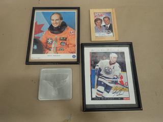 Todd Marchant Signed 8 In. x 10 In. Edmonton Oilers Picture (No COA), C/w Steve Maclean Photo, CFRN Photo and Canada Post Millennium Keepsake (Upstairs)