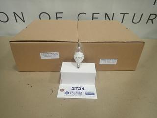 (40) Unused Bullet Type Warm White LED Candle Light Bulbs, E12 Base, 3W, BHLED-BC03E12-WW (B-2)