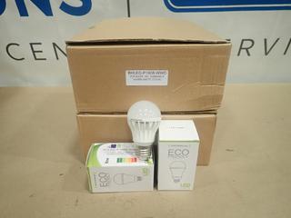 (40) Unused Dimmable Warm White Hi-Power LED Light Bulbs, E26 Base, 8W, 100 VAC, BHLED-P1908-WWD (B-2)