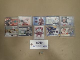 Assorted Game Jersey Patch Hockey Cards, Including: Theodore, Aebisher, Kariya, Friesen, Savard, Cole, Stewart, Asham, and More (Upstairs)