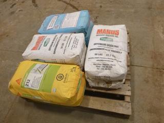 (8) 50 Lb. Bags of Assorted Grout: (2) Sika Grout 212, (2) Con-Spec Industries, Rapid Repair Blue Line Grout, (4) Manus Abrasive Systems Enviro-Grit, Crystalline Silica Free (P-4-3)