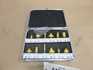 Set of (12) Unused Router Bits, Includes Carrying Case (E-2)