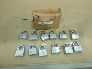 (12) 2 In. Keyed Alike Series A Padlocks c/w Keys (B-2)